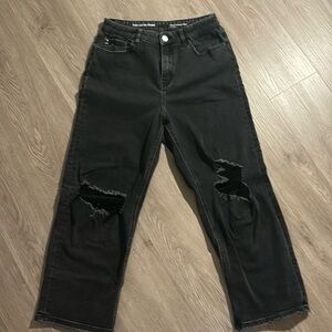 For Luv of Denim Vintage Straight Ankle Washed Black Jeans Size 12